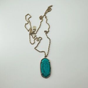 Kendra Scott Turquoise Magnesite Blue Rae Pendant Gold Necklace